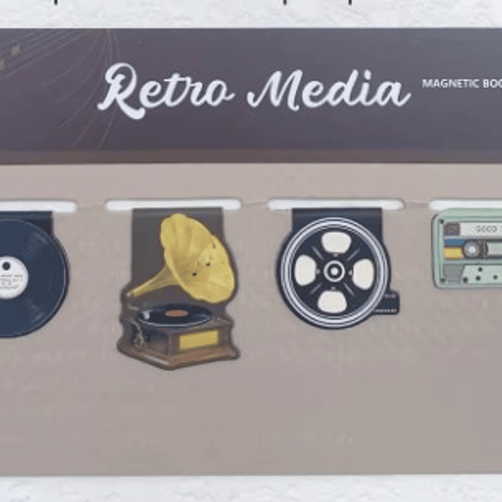 Marcapagina Magnetico - Retro Media (Set 4 Unidades) 1