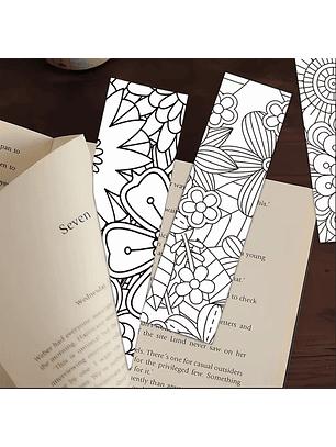 Marcapagina De Carton - Flores Para Pintar