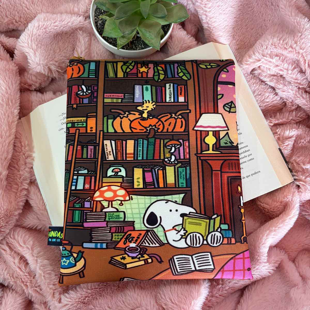 Funda Para Libro (Con Cierre) - Snoopy Lector 1