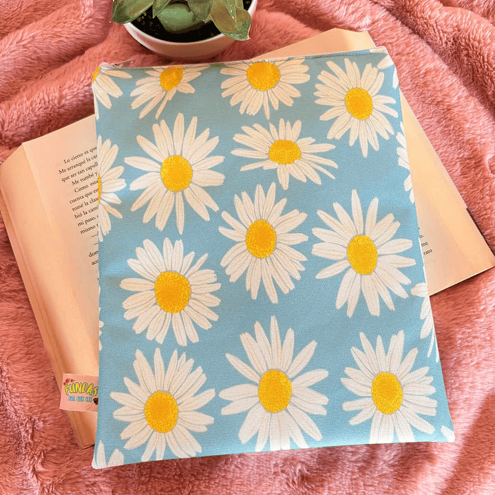 Funda Para Libro (Con Cierre) - Margaritas 1