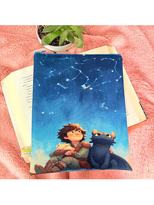 Funda Para Libro (Con Cierre) - Hipo Y Chimuelo