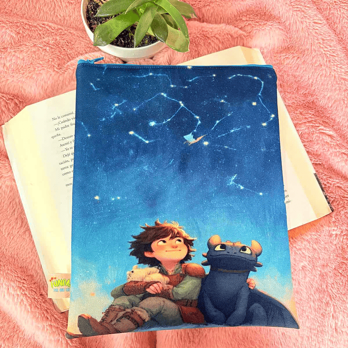 Funda Para Libro (Con Cierre) - Hipo Y Chimuelo 1