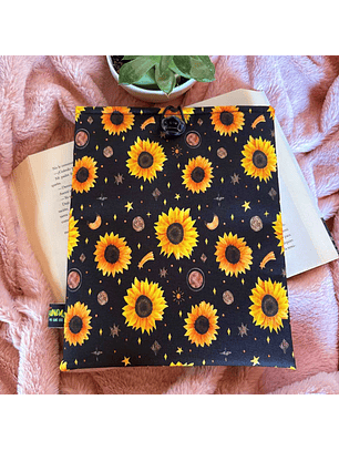 Funda Para Libro (Con Cierre) - Girasoles Nocturnos