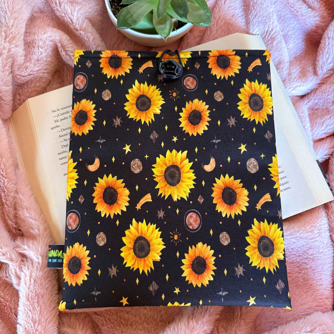Funda Para Libro (Con Cierre) - Girasoles Nocturnos 1