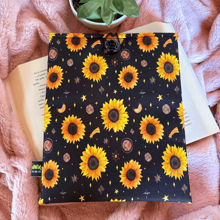Funda Para Libro (Con Cierre) - Girasoles Nocturnos 1