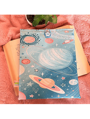 Funda Para Libro (Con Boton) - Universo Celeste