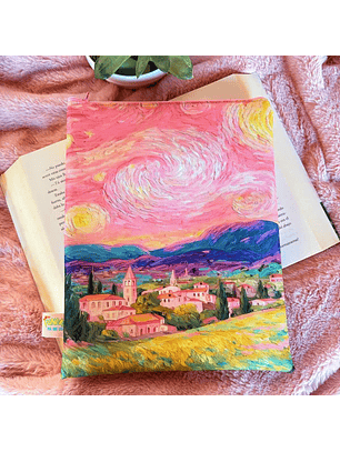 Funda Para Libro (Con Cierre) - Tarde Rosa