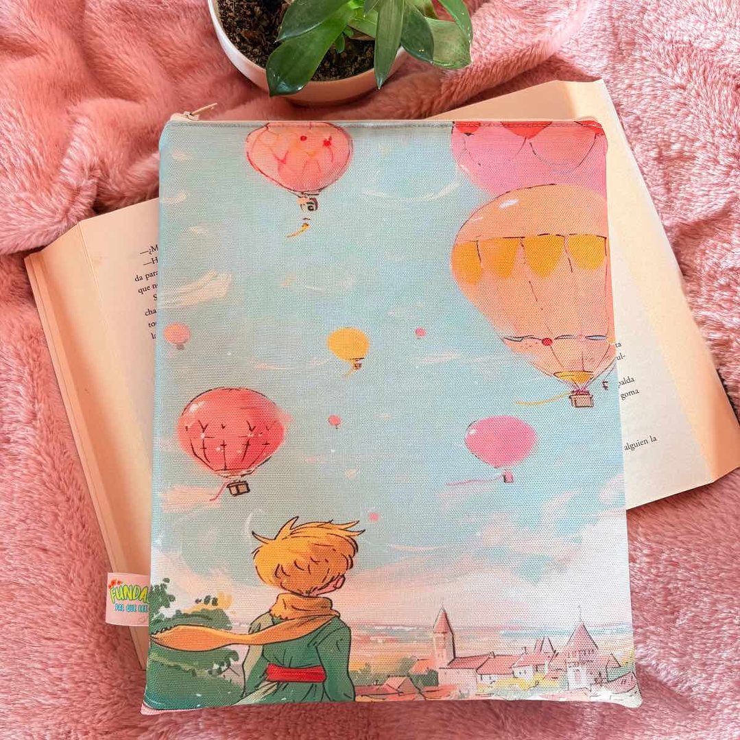 Funda Para Libro (Con Cierre) - El Principito Globos Aerostaticos 1