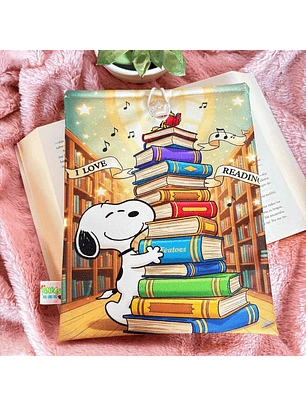 Funda Para Libro (Con Boton) - Snoopy I Love Reading