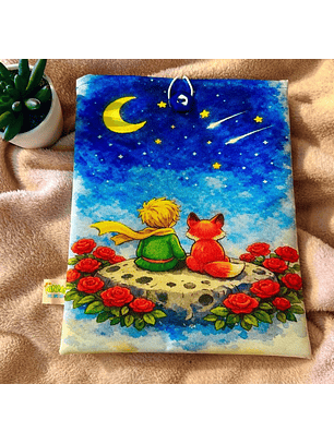 Funda Para Libro (Con Boton) - Principito Y Zorro