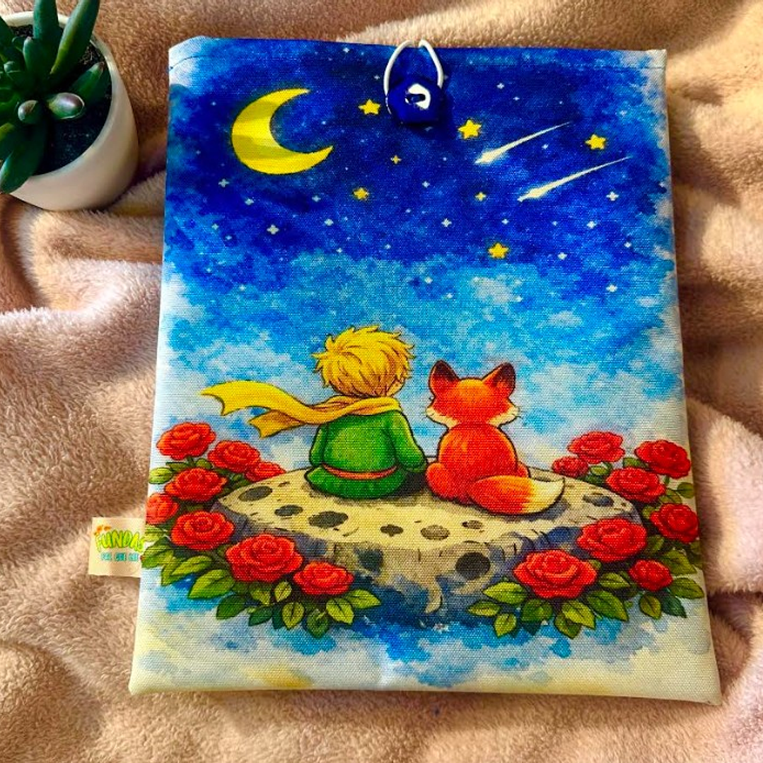 Funda Para Libro (Con Boton) - Principito Y Zorro 1