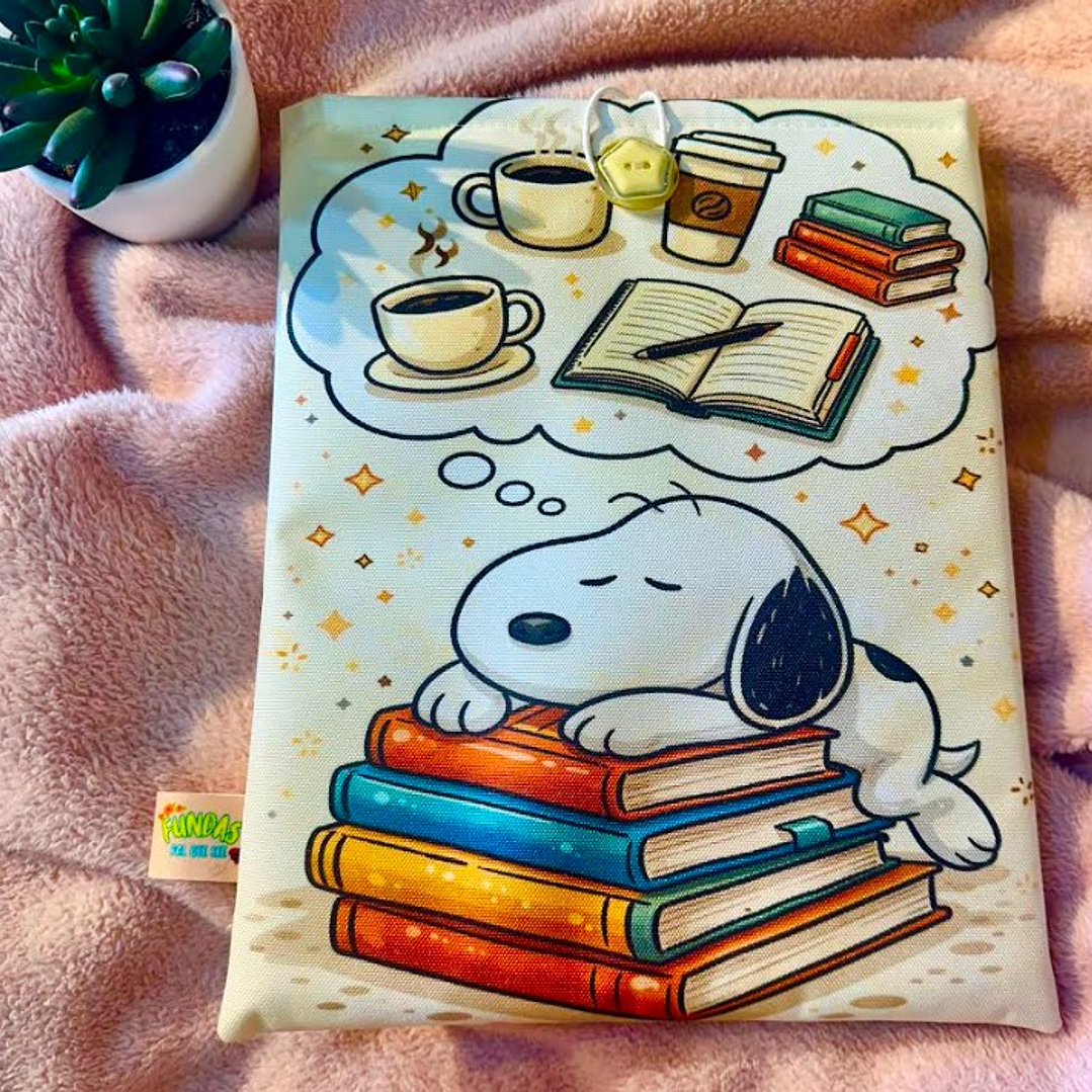 Funda Para Libro (Con Boton) - Snoopy Soñando  1