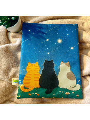 Funda Para Libro (Con Cierre) - Gatitos De Colores