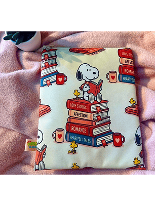 Funda Para Libro (Con Cierre) - Snoopy Sobre Libros