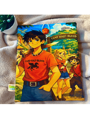 Funda Para Libro (Con Boton) - Percy Jackson Animado
