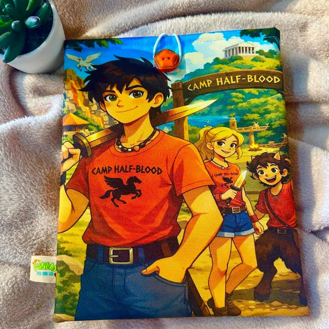 Funda Para Libro (Con Boton) - Percy Jackson Animado 1
