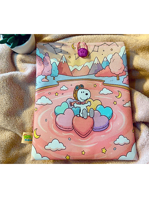 Funda Para Libro (Con Boton) - Snoopy Mundo Dulce