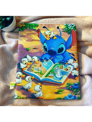 Funda Para Libro (Con Cierre) - Stitch Con Patitos
