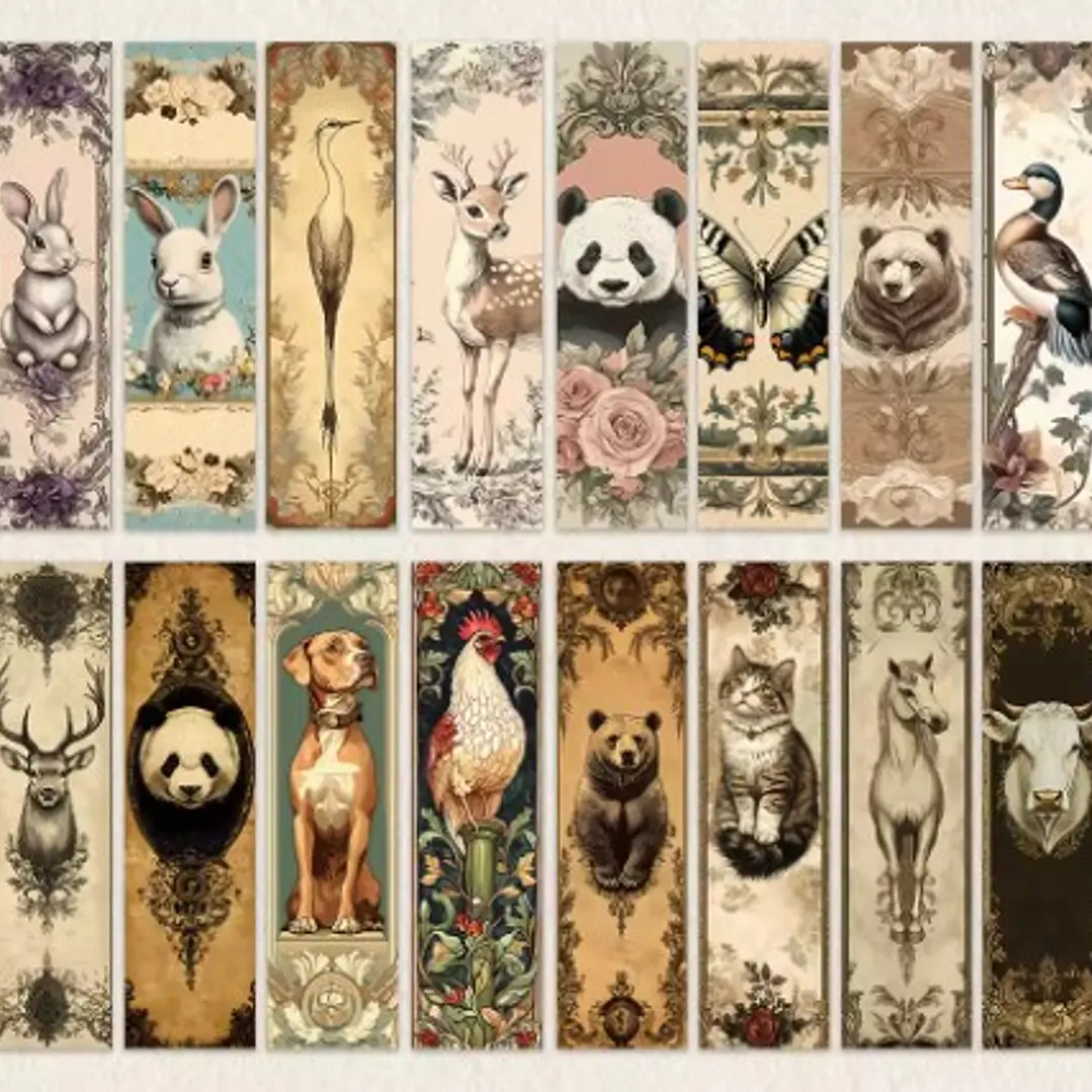 Marcapagina De Carton - Animales Vintage 1