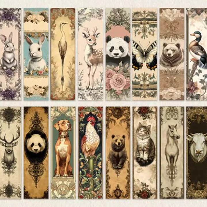 Marcapagina De Carton - Animales Vintage 1