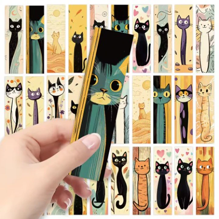 Marcapagina De Carton - Gatos Geometricos 1