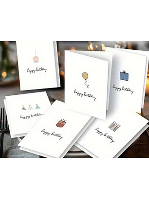 Tarjeta De Saludo - Feliz Cumpleaños Minimalista