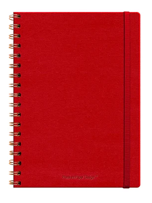  Libreta Ecocuero Lino Rojo Espiral – Xl