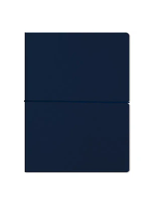 Libreta Tapa Blanda Ecocuero Azul- Mediana