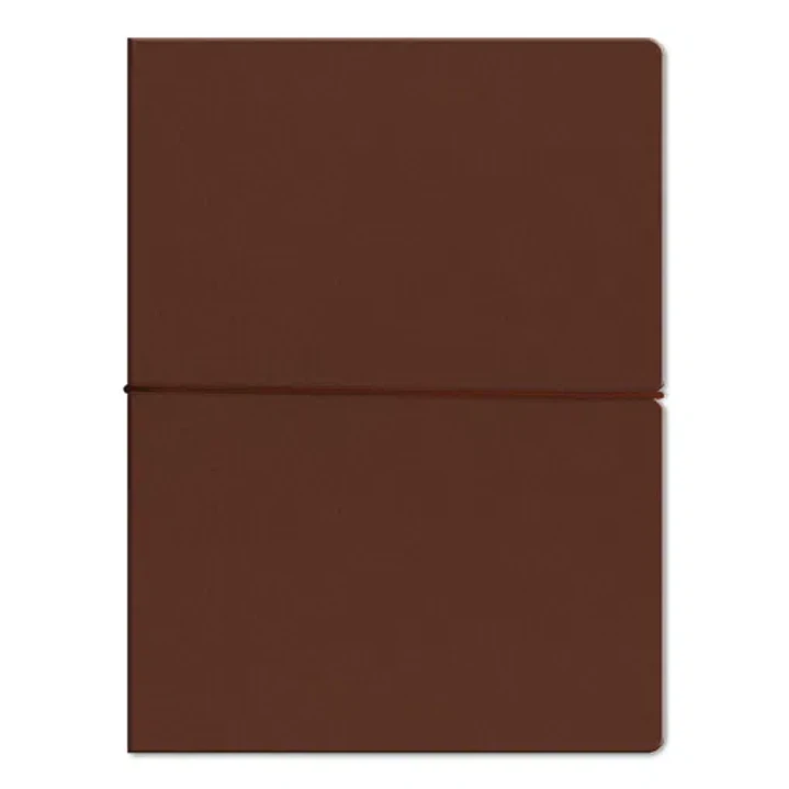Libreta Tapa Blanda Ecocuero Café- Mediana 1
