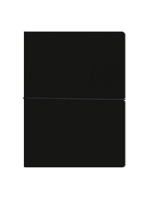 Libreta Tapa Blanda Ecocuero Negra- Mediana