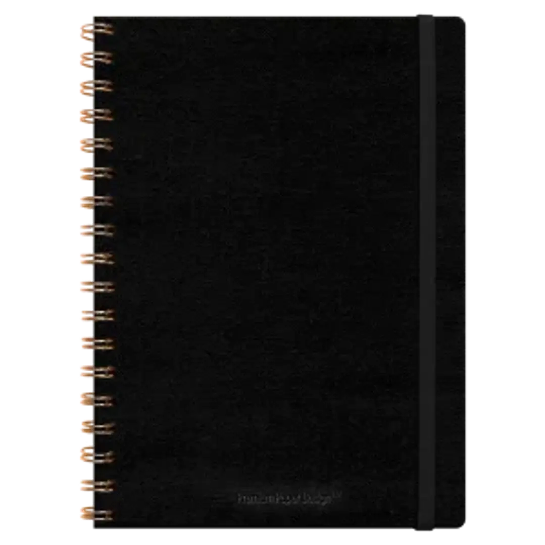Libreta Ecocuero Lino Negro Espiral – Xl 1