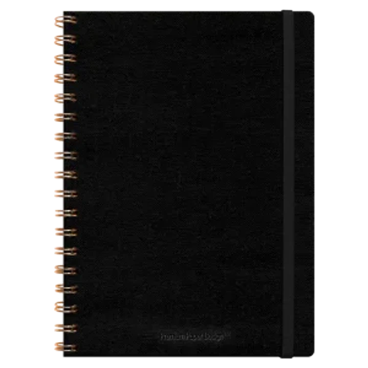 Libreta Ecocuero Lino Negro Espiral – Xl 1
