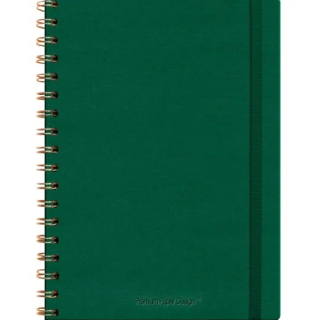 Libreta Ecocuero Lino Verde Espiral – Xl 1