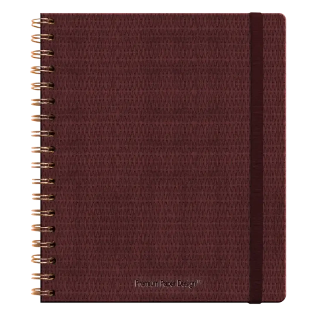 Libreta Ecocuero Rafia Café Espiral – Grande 1