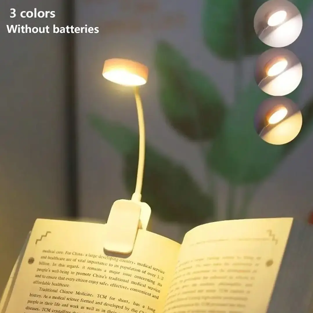 Lampara De Lectura (Redonda) - Luz Led - Clip  1