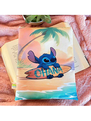 Funda Para Libro (Con Cierre) - Stitch Ohana