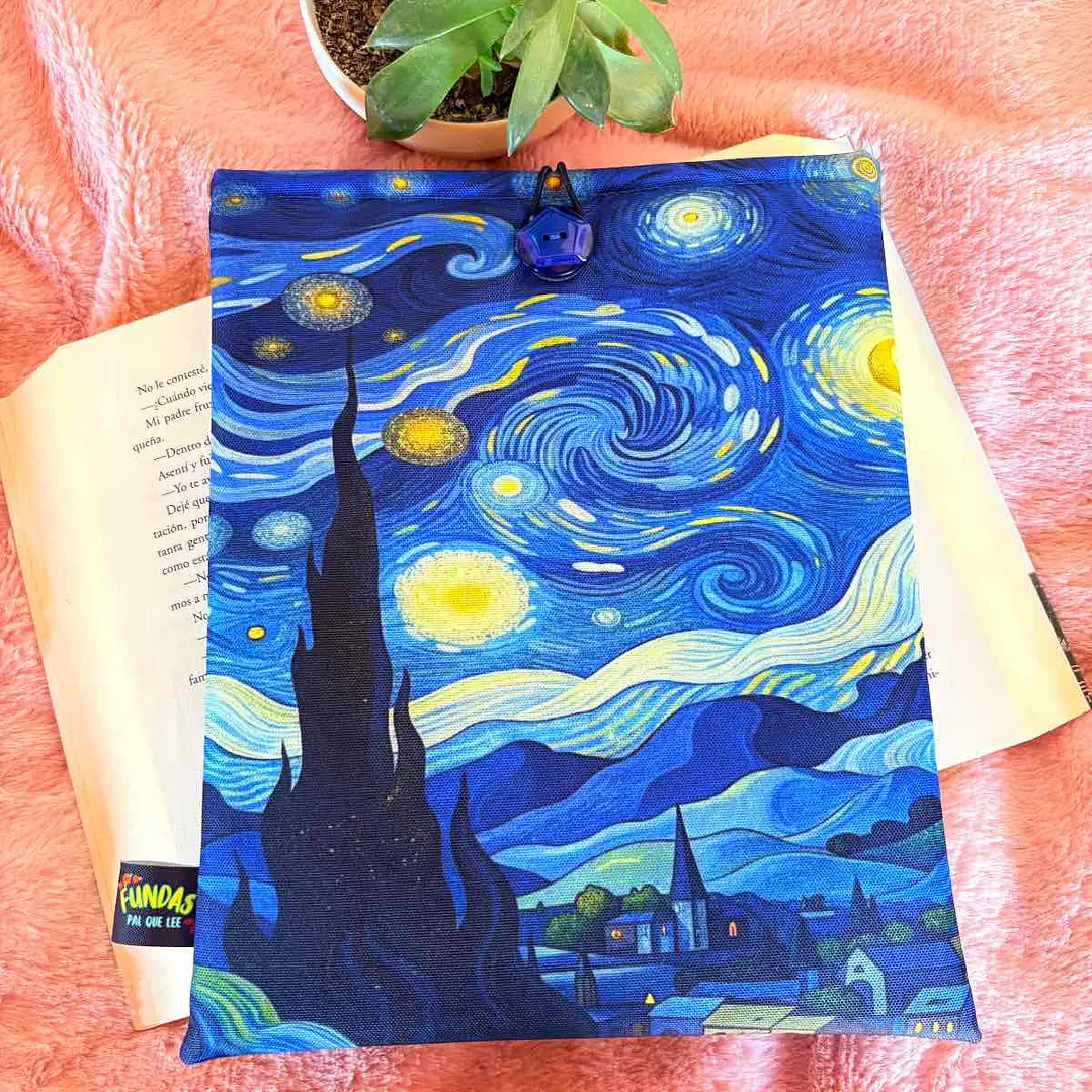 Funda Para Libro (Con Boton) - Noche Estrellada 1