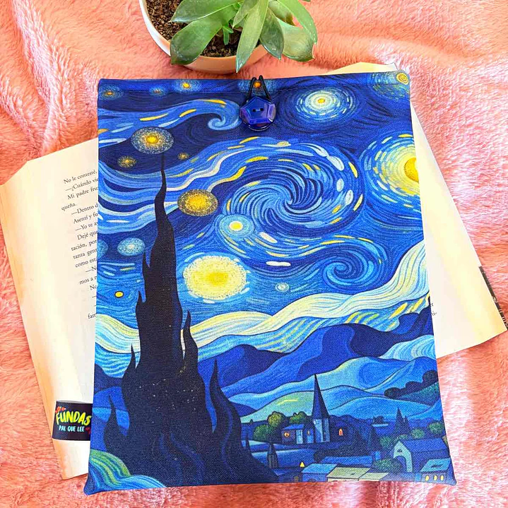 Funda Para Libro (Con Boton) - Noche Estrellada 1
