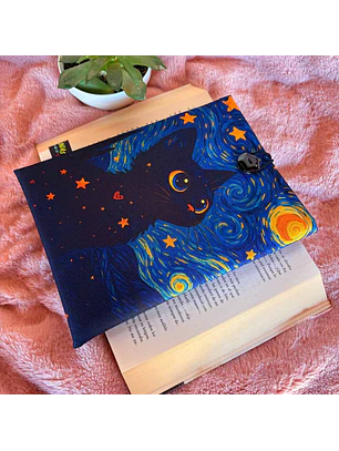 Funda Para Libro (Con Boton) - Gatito Estrellado Bebe