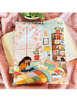 Funda Para Libro (Con Boton) - Chica Lectora