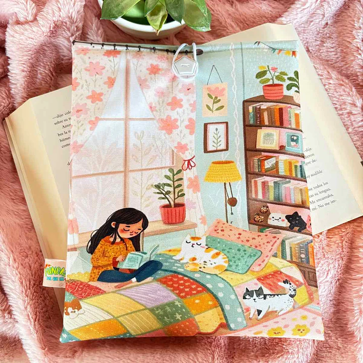 Funda Para Libro (Con Boton) - Chica Lectora 1