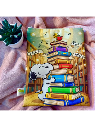 Funda Para Libro (Con Cierre) - Snoopy I Love Reading