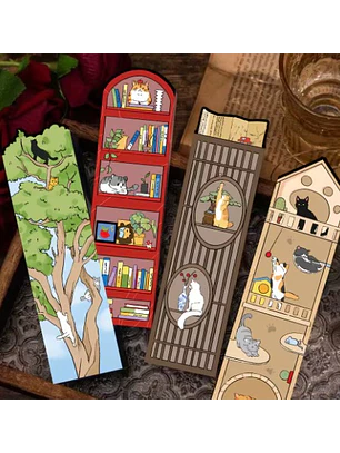 Marcapagina De Carton - Mundo Gatuno