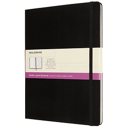 Cuaderno Doble Diseño / Xl / Negro / Tapa Dura