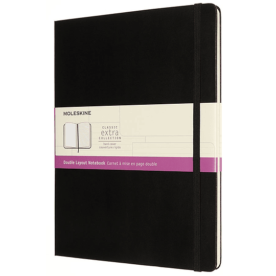 Cuaderno Doble Diseño / Xl / Negro / Tapa Dura