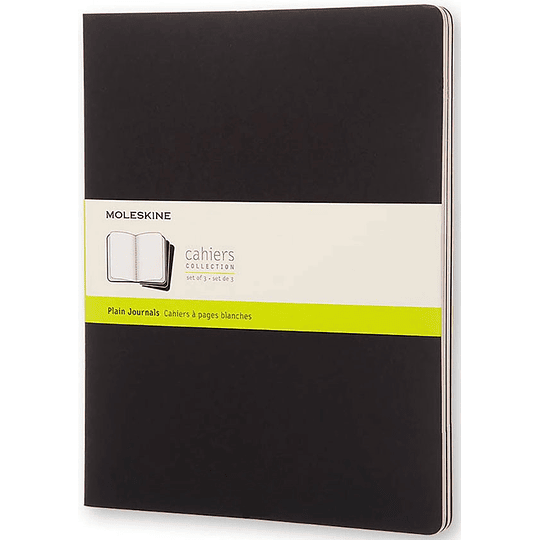 Libretas Cahier. Set De 3 / Xxl / Negro / Lisa