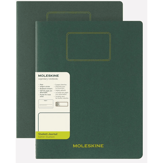 Cuaderno Estudiante. Set De 2 - Tapa Blanda - Xxl - Verde Mirto - Lisa