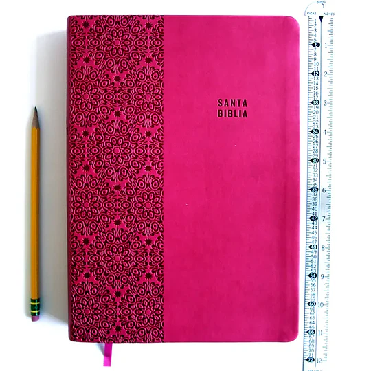Biblia Reina Valera Letra Super Gigante, Simil Piel Fucsia