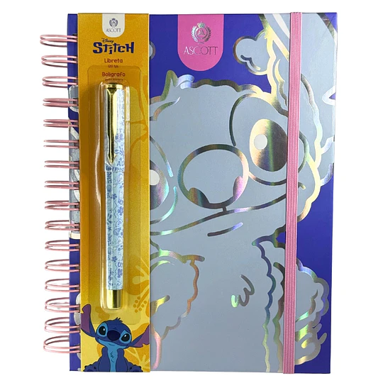 Libreta Ascott C/esp+lapiz Stitch