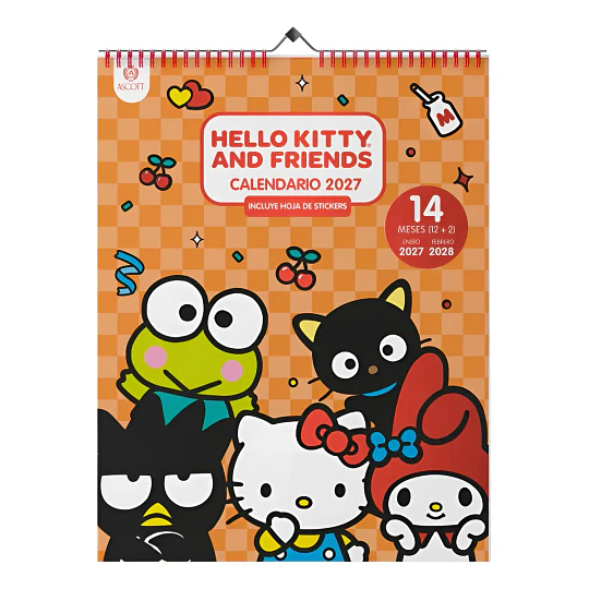 Calendario Pared Ascott Hk.friends 30x40 Cm